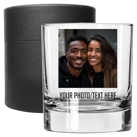 Personalized Printed Photo 11oz Whiskey Glass - Custom Father's Day Gifts, Bourbon Gifts for Men, Customized Gifts for Dad Picture Gifts, Gifts for Him, Boyfriend, Husband, Birthday, Groomsmen Gifts Cover