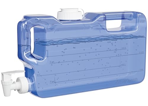 Refrigerator Water Dispenser 1.1 Gallon Bottle with Spigot - BPA Free Plastic Slim Water Jug with Spout Leak Proof