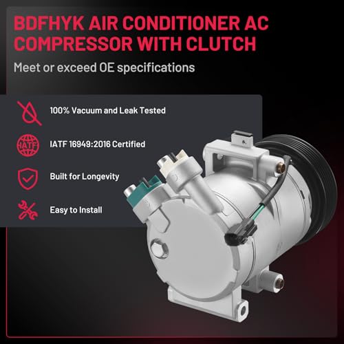 BDFHYK Air Conditioning A/C Compressor 98673 Compatible with Ford Escape 2008 L4 2.3L, Escape 2009-2012 L4 2.5L, Compatible with Mazda Tribute 2009-2011, Mariner 09-11