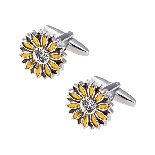 Mancuernillas girasol para camisa de hombre y mujer miniatura 1