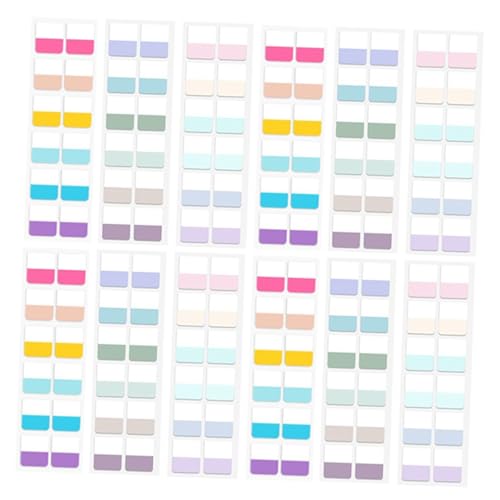 TOGEVAL 360個 類書き込み可能インデックス付箋 浅色 モランディ 彩色 透明粘着見出しシール 学生バインダー ノート ファイル整理用文具