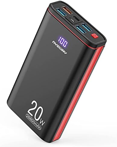 Ayeway Battery Pack USB C Portable Charger PD 20W Fast Charging 26800mAh Power Bank with Type C Output/Input,External Battery Phone Charger for iPhone 12,13,14,MacBook,Samsung Galaxy,Tablet and More.