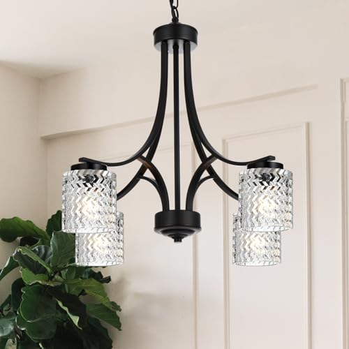 Image of 3 Pcs Clear Ripple Fitter Opening Lighting Fixture Replacements, E26 Base 1-5 /8 Inch Fitter Glass Shades Cover for Ceiling Fan Light Wall Light and Pendant