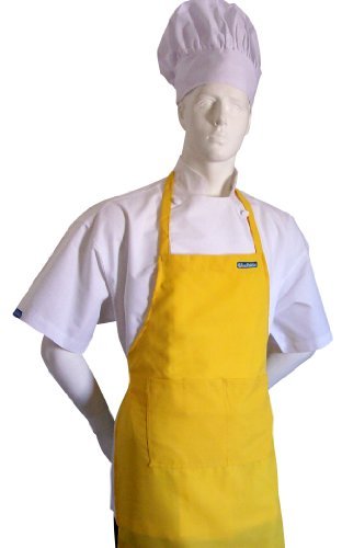 Chefskin Adult Apron Yellow, Ultra Lightweight Cool & Fresh, Bright Color, Pocket #TOP25