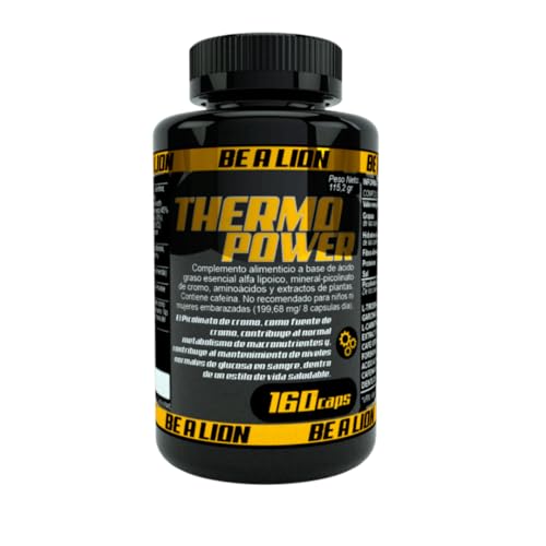 Be a Lion- Thermopower - Quemador de Grasas con efecto diurético - Complemento para pérdida de peso. 160 Cápsulas