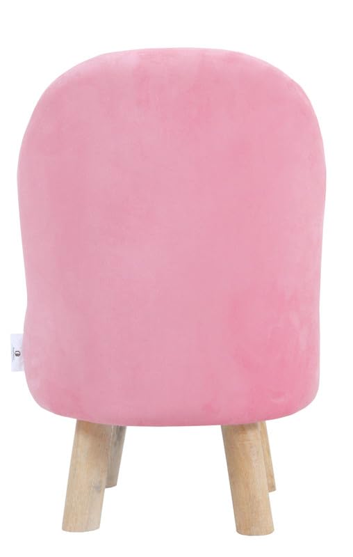 Image of Ottoman Kids pouffe Small Stool for Baby Chair Study Table Stool for Kids Room Baby Sofa Stepstool Children Cartoon Wooden Chair, 14x26 Inch, Baby Pink