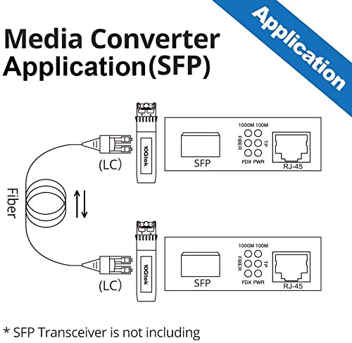 Miniatura 5 de 10Gtek Un par de convertidores de medios Gigabit Ethernet Bidi, convertidor de fibra LC único a Ethernet RJ45 para 101001000Base-Tx a 1000Base-LX,