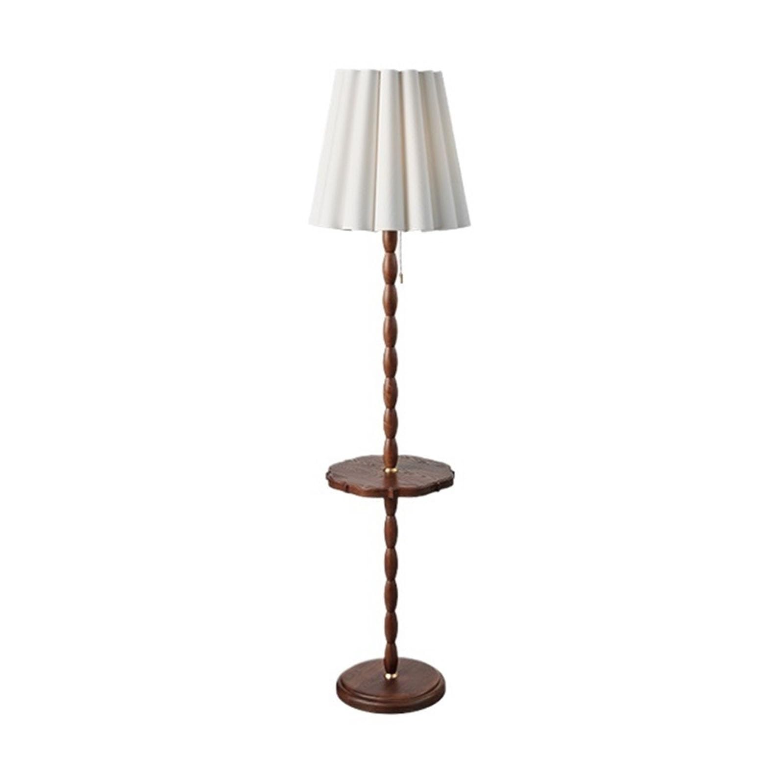 YHxFlux Lighting Modern Floor Lamp for Living Room, Solid Wood Side Table