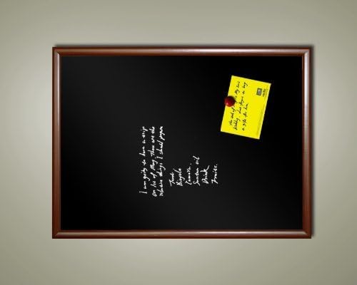24" x 18" Framed Magnetic Black Chalk Board (Dark Wood Tone Frame)