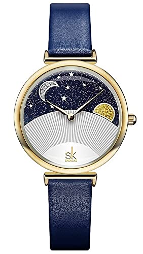 SHENGKE Elegant Creative Starry Sky Moon Dial Ladies Dress Watch for Woman (B09FKF3F9J) Amazon Price History, Amazon Price Tracker