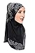 Hana's Womens 1 piece Ad rhinestones Hijab Scarf (One Size, Black)