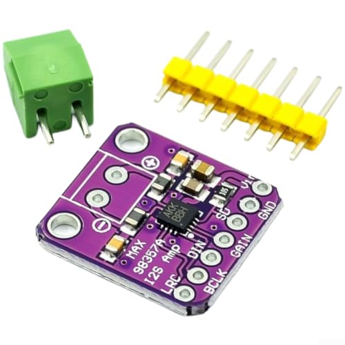 MAX98357A I2S Placa decodificador de audio 3W Clase D para ESP32 Kit de desarrollo DIY Altavoz Proyecto Púrpura 1.8x1.9cm(Sin soldadura)