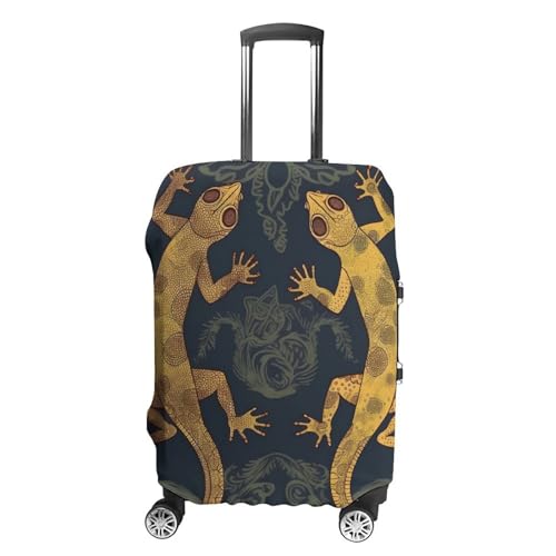 Gecko Lizards Luggage Cover for Suitcase Tsa Approved Stylish Suitcase Covers Washable Stretch Suitcase Protector Anti-Scratch Travel Baggage Covers for 19-32 Inch Luggage