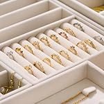 Velvet Jewelry Drawer Organizer Trays – 4-Layer Stackable Jewelry Storage Inserts Set, Beige Jewelry Tray Set for Earrings, Rings, Necklaces, Bracelets with Removable Dividers for Dresser & Vanity - Image 4
