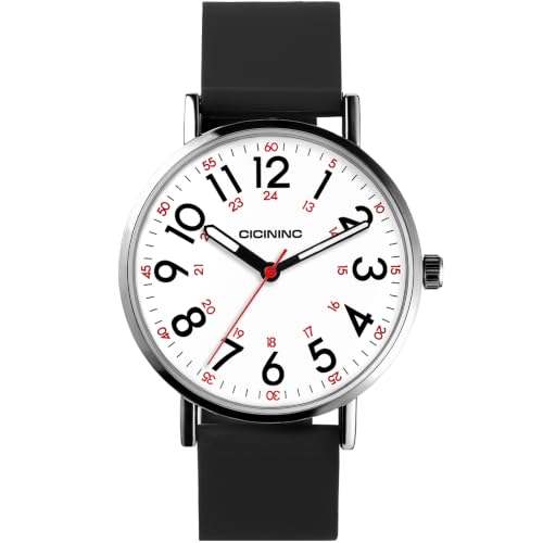 Image of cicininc Nurse Watch for Women,Analog Nursing Watches with 12 /24 Hour Military Time,Second Hand