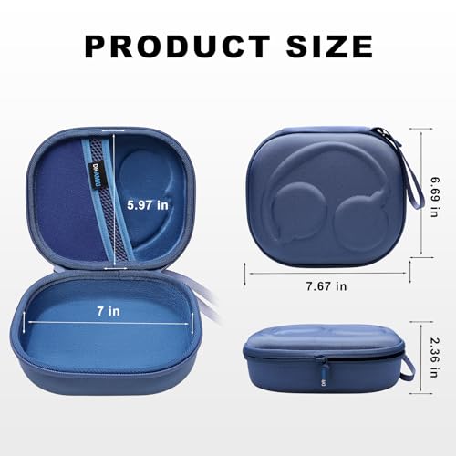 Image of Hard Case for Skullcandy Bluetooth Headphones, Blue(Case Only) | for Skullcandy Crusher ANC 2 /Crusher Evo /Crusher 1080 /Crusher 720 /Crusher /Crusher 540 /Hesh ANC /Hesh Evo /Hesh 540 Headphones