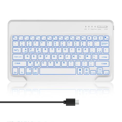 AVNICUD Clavier sans Fil pour Tablette iOS/Android/Windows avec Rétroéclairé, Clavier Bluetooth Léger Fin Keyboard pour iPad Air 13/Pro 12.9, Samsung...