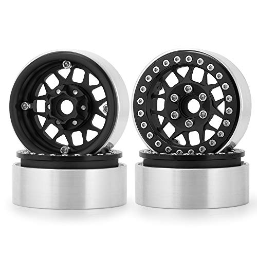 RCLIONS Aluminum 1.9" RC Beadlock Wheels Rims for SCX10 II III D90 TRX4