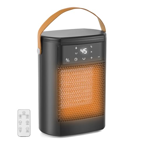 Yapasopu calefactor 1500W ventilador calefactor Termoventilador con 3 niveles de potencia con control remoto protección antivuelco y contra sobrecalentamiento Tranquilo para el hogar y la oficina