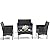 Knnbxa 4-Piece Patio Furniture Set Outdoor Rattan Furniture Patio Conversation Set for Patio, Backyard, Porch, Poolside w/Coffee Table-Dark Blue