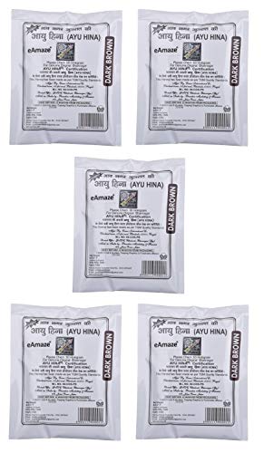 Ayu Hina Henna, Dark Brown, 25 g (Pack of 5)