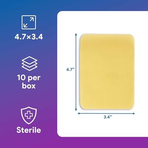 Image of Honey Hydrogel Sheet Dressing 4.7 inchx3.4 inch - 10 Hydrogel Sheets with 30% Medical Grade Honey for Wounds - Good for Ulcers, Surgical Wounds, Donor Sites, Cuts, Abrasions, and More