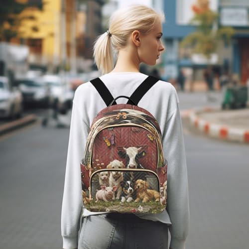 Image of ALAZA Cow Dog Pig Butterfly Women Backpack Purse Ladies Fashion Shoulder Bag Daypack Travel Bag 10L