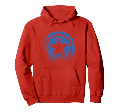 Image of Marvel The Falcon and the Winter Soldier Glitch Icon Pullover Hoodie, Adult Unisex, Red, Large
