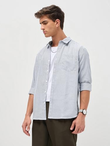 Image of Urbano Fashion Men's Cotton Full Sleeve Regular Fit Casual Striped Shirt