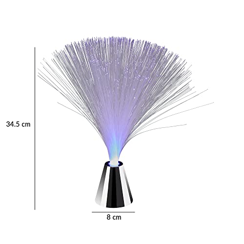 Innoteck Fibre Optic Lamp – Colour Changing LED Light with Rotating Effect – Battery Operated Fibre Optic Night Light for Kids Bedroom, Party Décor, Mood Lighting & Home Decoration