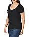 Nautica Women's Easy Comfort Scoop Neck Supersoft 100% Cotton Solid T-Shirt Shirt, True Black, Large