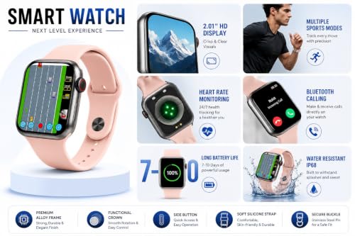 Image of PerfX Dual Strap Bluetooth Calling Smart Watch, Health Tracking, Sports Modes & Fun Race Game, HD Display, Notifications, Long Battery, Android iOS Compatible Smartwatch (White)