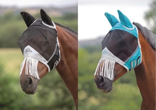 FINE MESH Fly MASK with Nose Fringe (Cob, Black)