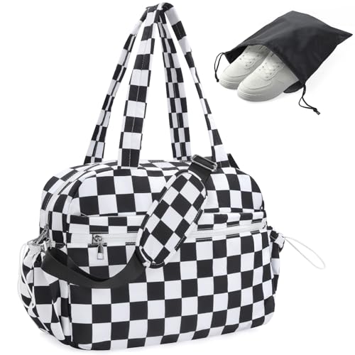 Sac weekend léger noir et blanc idéal pour le yoga et le camping