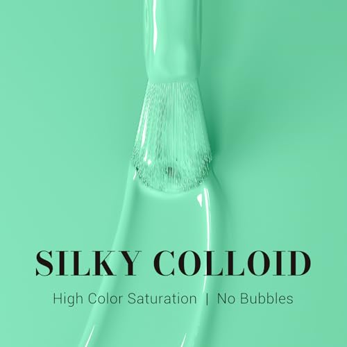 Image of MelodySusie Mint Green Gel Nail Polish,0.5fl oz Nails Soak Off UV LED Bright Green Gel Polish Gift for Women Nail Art Manicure Salon DIY Nail Design Decoration at Home-1651