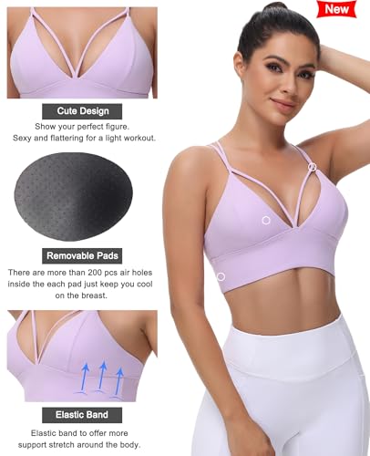 Image of MotoRun Bralettes for Women, Strappy Sports Bra Push up Bralette Sexy Bras Rave Top
