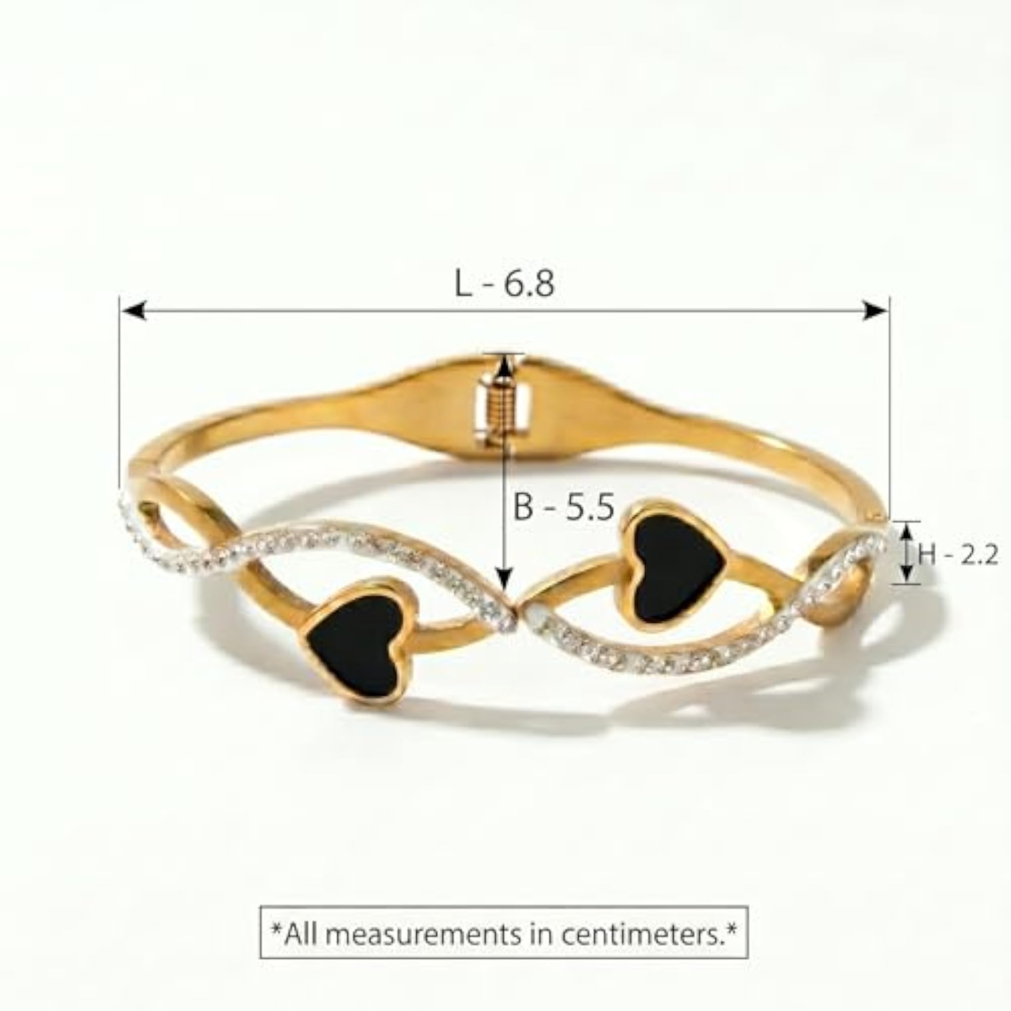 Stainless Steel Infinity Heart Bracelet with Crystal Charm