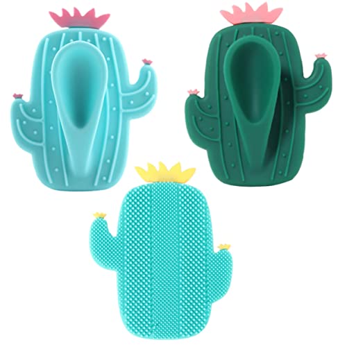 COLLBATH 3 Piezas Para El Cuidado De Los Poros Accesorios Faciales De Masaje Almohadillas Y Cepillos Colores Manuales Oscuros Limpieza Manual De Belleza Exfoliante Con Depurador De