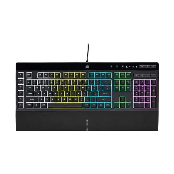 Corsair K55 RGB PRO Membrane Wired Gaming Keyboard – IP42 Dust and Spill-Resistant – 6 Macro Keys with Elgato Integration – iCUE Compatible – QWERTY NA – PC, Mac, Xbox – Black
