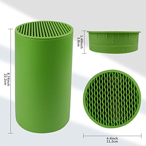 Toosbuc Universal Knife Block Holder Multi-Functional Resin Knife Storage Slot To Protect Blades Detachable For Easy Cleaning Kitchen Knife Holder For Counter Top (Green) #TOP3