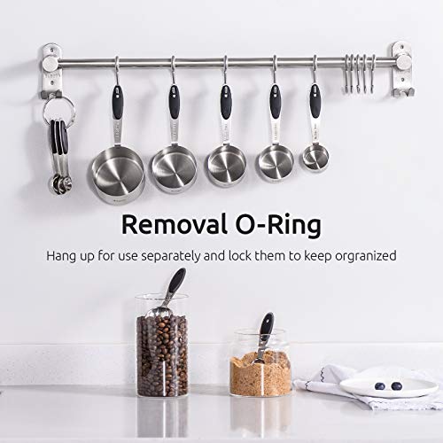 Measuring Cups : U-Taste 18/8 Stainless Steel Measuring Cups And Spoons Set Of 10 Piece, Upgraded Thickness Handle(Black) #TOP5