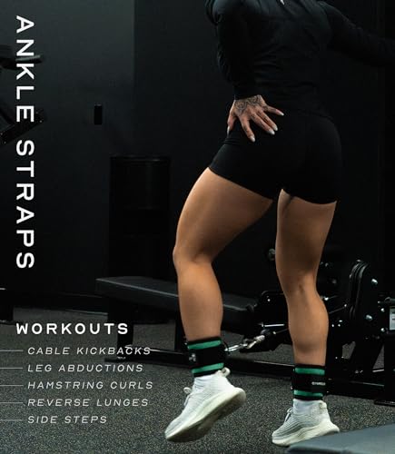 Image of Gymreapers Ankle Straps For Cable Machine Kickbacks, Glute Workouts, Lower Body Exercises - Adjustable Leg Straps with Neoprene Padding