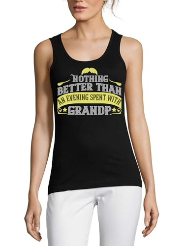 Camiseta de algodón para mujer Atspauda con frase original sobre abuelos en color negro