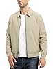 Rdruko Men's Casual Lapel Jacket Lightweight Outdoor Windbreaker Jacket Smart Spring Autumn Jackets for Sport Work Walking Hiking Golf Beige 3XL #5