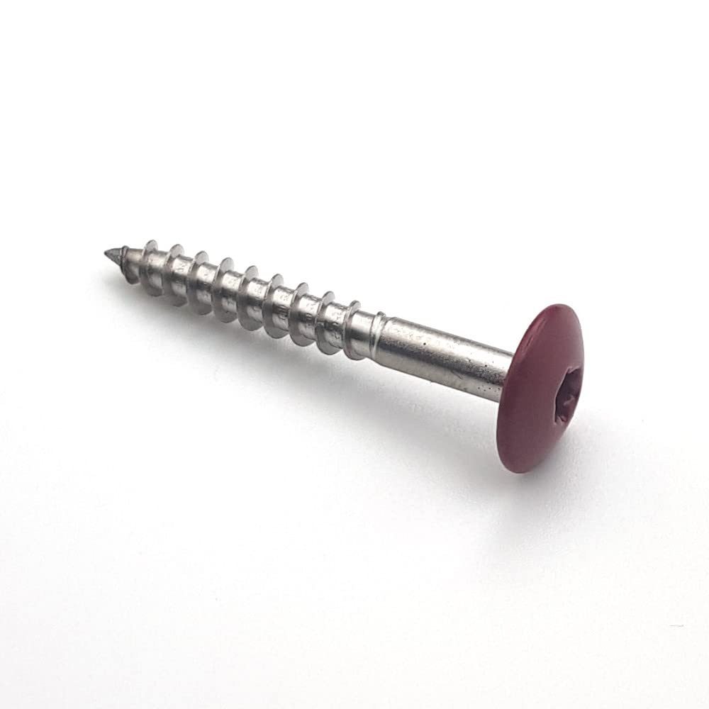 Vis pour panneaux de façade 4,8x38 mm RAL 3004 rouge pourpre Inox A2 par 50
