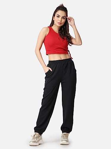 Image of POPWINGS Casual Solid Joggers for Women || Loose Fit Joggers for Women ||Joggers for Summer Wear