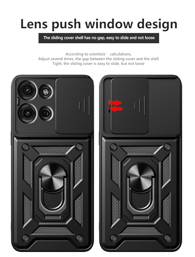 Image of for Motorola Moto G86 Power 5G Case with [2 Pack] Tempered Glass Screen Protector, for Moto G86 Power Case Heavy Duty Armor [Military-Grade] Protective，with Magnetic Stand Phone Cover Black