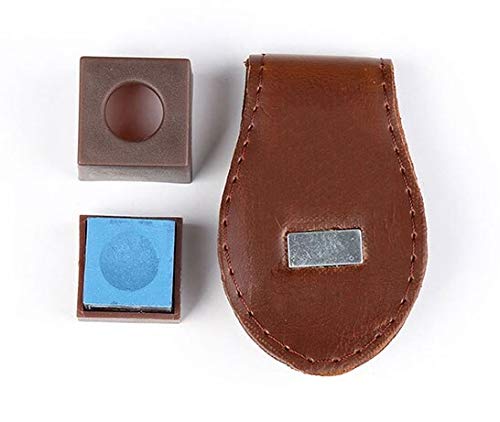 JBB Snooker Pool Leather Magnetic Chalk Holder Brown 3