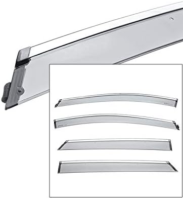 Wellvisors Side Window Visor Wind Deflectors Rain Guards Compatible with 2017-2024 Chevy Bolt with Chrome Trim