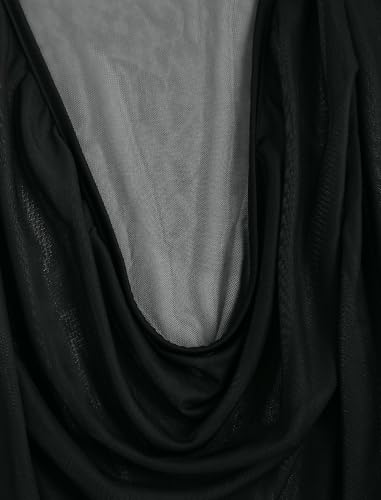 Image of ZAFUL Womens Swimsuit Cover Up Dress Draped Neck Tie Waist Coverup Bathing Suit Mesh Swim Beach Dress